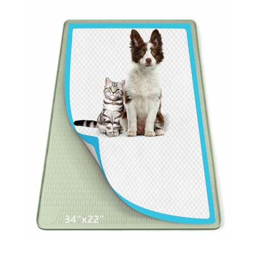 Pee Pad Holder for Dogs 34''x22'' Silicone Puppy Pee Pad Tray (Green)