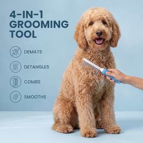 Poodle Grooming Comb (Blue / Detangling Pet Comb)