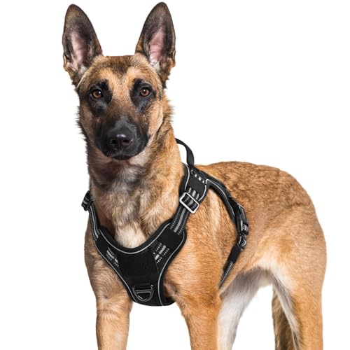 Tactical Dog Harness for Large Dogs (Xl(chest:23.6"-41.8",neck:21.7"-32.3",back:9.1") / Black)