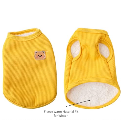 Fleece Cotton Dog Shirt (Medium / Fleece 2PCS Yellow&Pink)