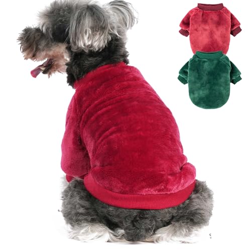 Dog Sweater 2 (Wine red,Dark green / XX-Small)