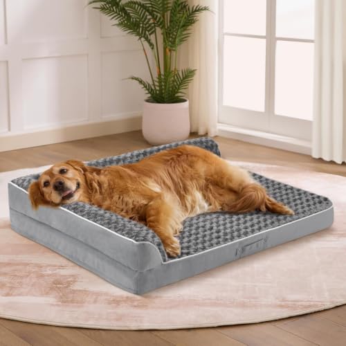 XL Orthopedic Dog Bed for Large Sized Dogs (42.0"L x 30.0"W x 7.5"Th / Grey)