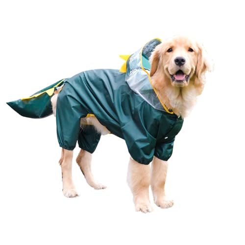Dog Raincoat Tail Protect Legs Cover Dinosaur Cosplay Raincoat Costume Cute Animals Pattern Raincoat Jacket for Medium Large Dogs 6XL (6XL-Back<24'' For 55-66lb dogs / Dinosaur)