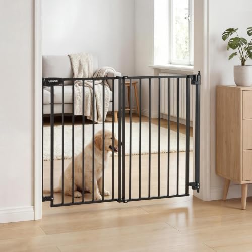 Pet Gate for Stairs (Black / 29-43" Wide x 36" Tall)