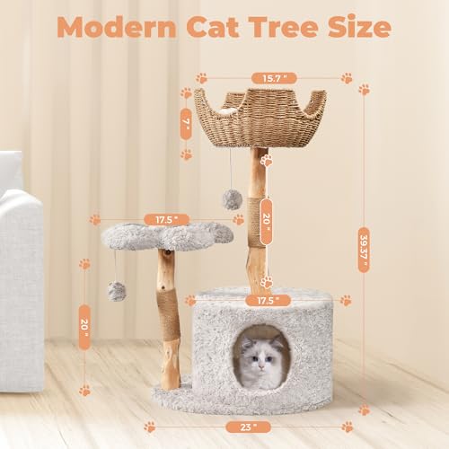 Modern Cat Tree (Bullet Gray / 39.3'')