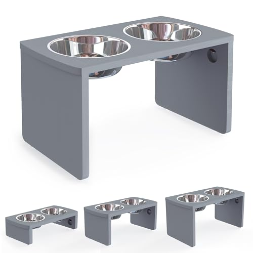 Elevated Dog Bowls (Grey / X Large: 13'' Tall-68 oz Bowl)