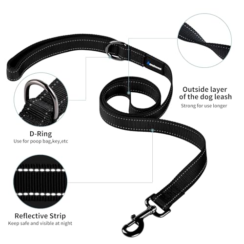 No Pull Dog Harness with Padded Handle+5 Ft Leash (S / Black Set)