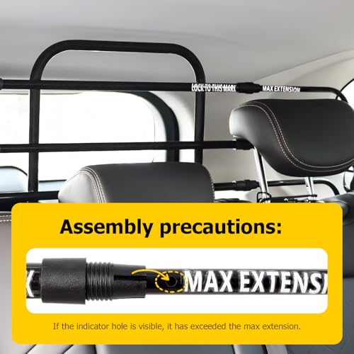 Universal Fit Dog Barrier for SUV (Adjustable / Matte Black)