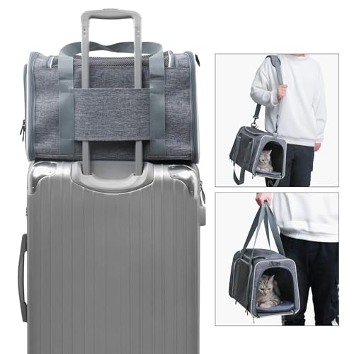 Cat Carrier Soft (19.7"L x 12.0"W x 12.0"H / Light Grey)