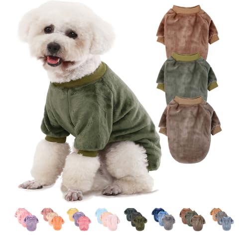Dog Sweater for Small Dog Boy (Brown,Khaki,Olive / Large)