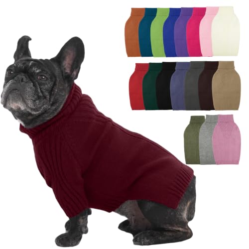 Small Dog Sweater (Wine-Red / Large)