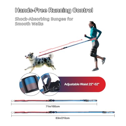 Hands Free Dog Leash with Waist Belt for Running & Walking (Sunset Blaze)