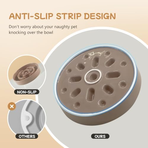 Elevated Slow Feeder Dog Bowls (Brown Coffee)