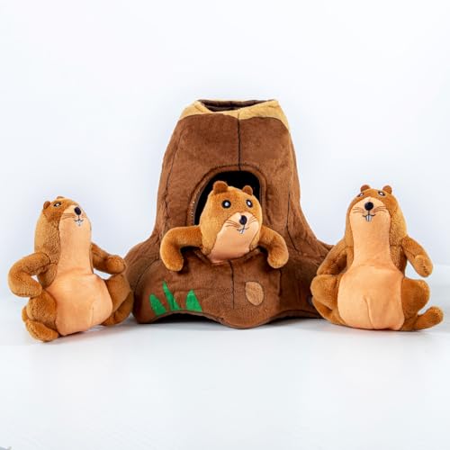 Squeaky Hide and Seek Dog Toys for Small and Medium Dogs (Moles)