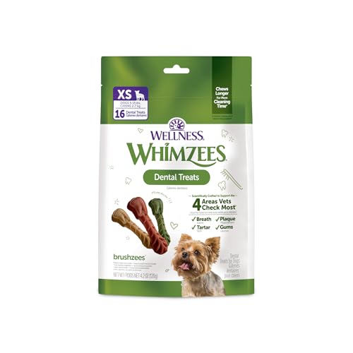 Wellness WHIMZEES Brushzees Natural Dog Dental Treat (16 Count (Pack of 1))