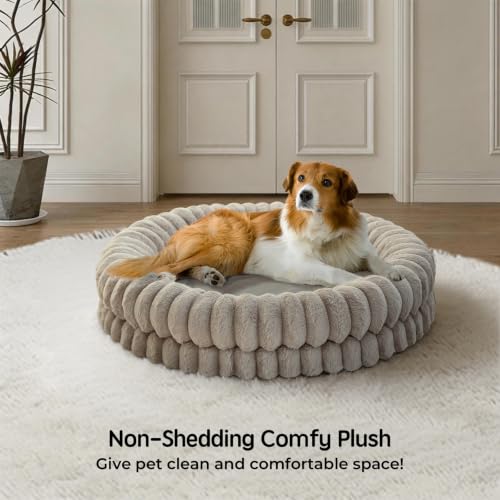 Luxury Donut Dog Bed (36.0"L x 36.0"W x 7.5"Th / Oatmeal)