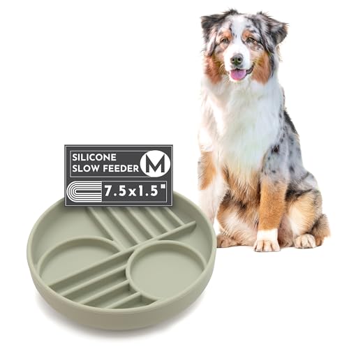 Slow Feeder Dog Bowl (Sage - Sunset Design / Medium (7.5” Across x 1.5” Tall))