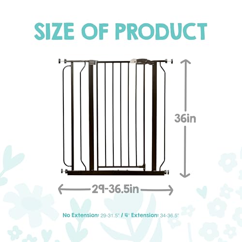 Safety 36" Extra Tall Baby Gate (Black / 29-36.5"W x 36"H)