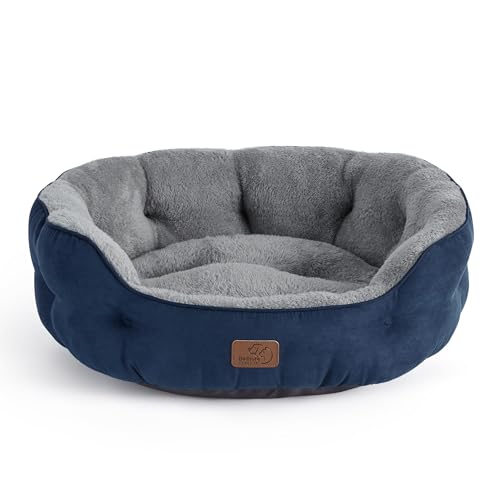 Small Dog Bed Washable (25"L x 21"W x 8"Th / Navy)