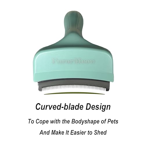 Pet Deshedding Tool with Curve Blade (Small / Green)