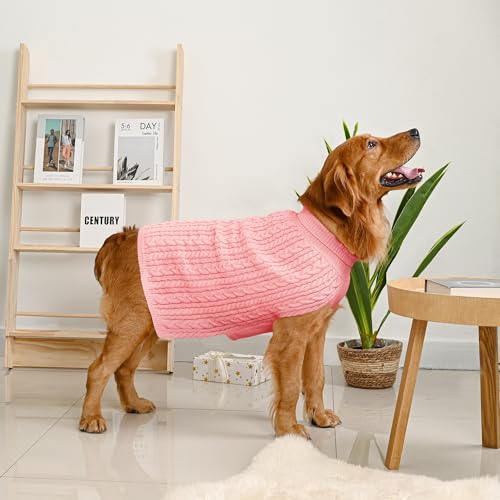 Dog Sweater 2 Pack for Large Dogs (Pink & Red / XX-Large)