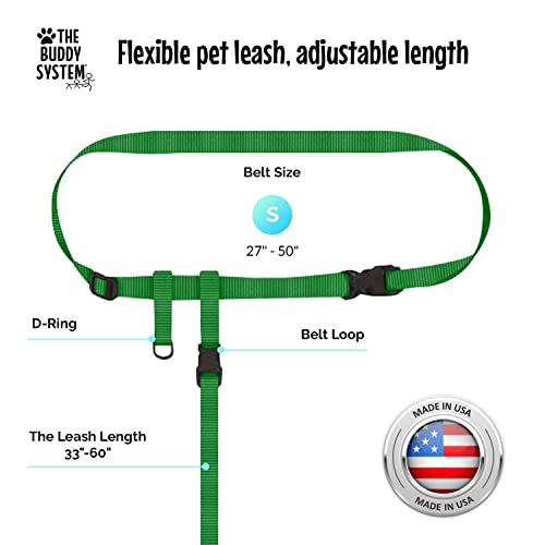 Hands Free Dog Leash (Small Dog System (Large Belt (27"- 50" Waist)) / Green)