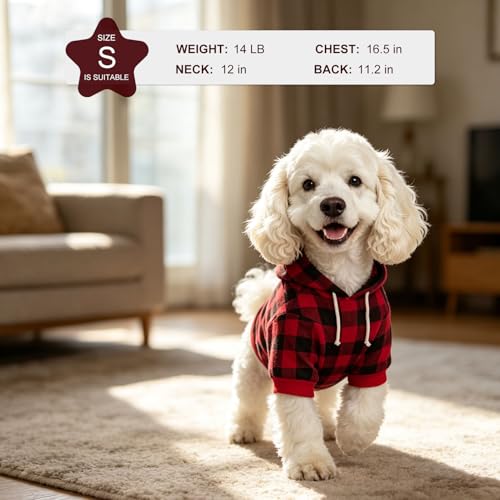 Plaid Dog Hoodie (Small / Buffalo Check)
