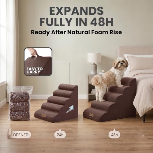Dog Stairs for High Beds (Chocolate / Stairs 24.5"H)