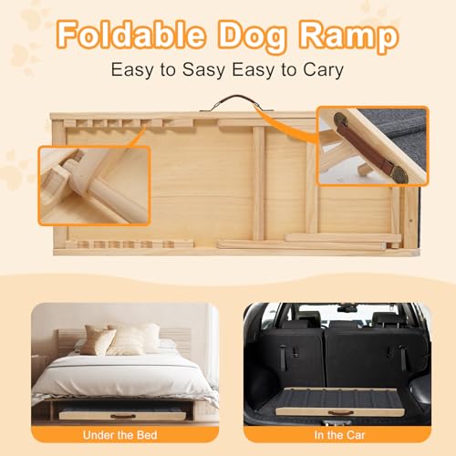 Large Dog Pet Ramp Stairs for Bed Couch Car Truck SUV (Medium)