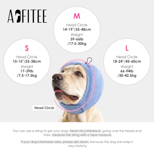 Dog Ear Muffs Noise Protection Thick Padded Dog Calming Hoodie (Blue / Medium)