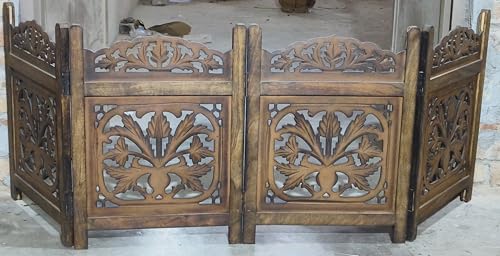 Dog Gate Wooden Free Standing Gate (Burnt / 72"x24" Gamla 4 Panels)
