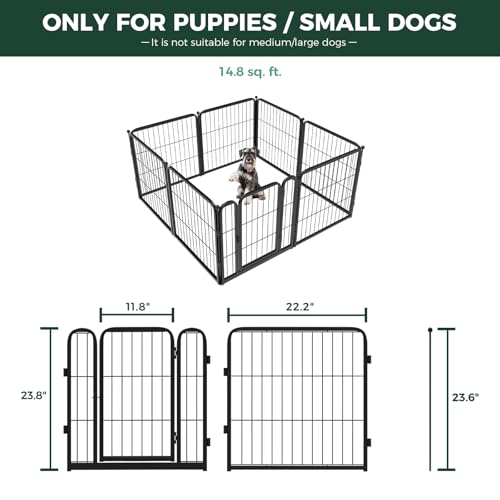 Homeplus Indoor Dog Playpen with Fence (Black / 24"H)