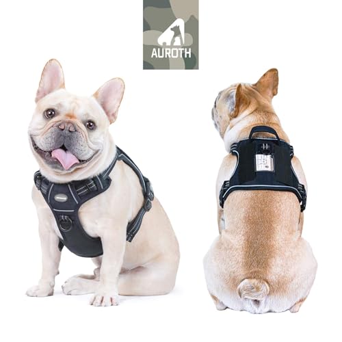 Dog Harness for Small Medium Dogs (Black / S(Neck:14-21",Chest:20-31"),18-35 lbs)
