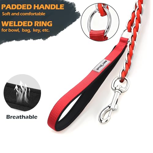 Chain Dog Leash (Red / 4FT(30-80lb))