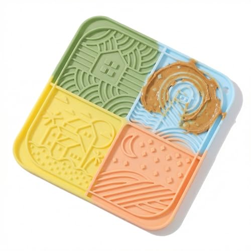 Dog Lick Mat with Suction Cups (Multicolor)