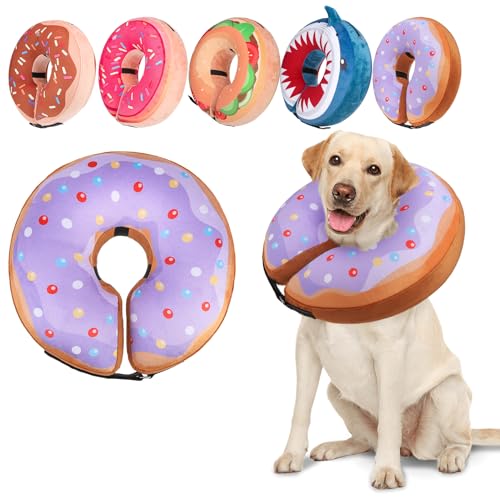 Dog Cone Collar Alternative After Surgery (Purple Donut / S(Neck:11"-13"))