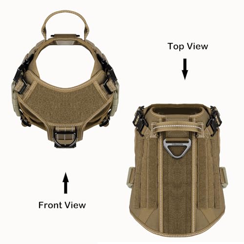 Tactical Dog Harness for Medium Dogs (Medium (Pack of 1) / Brown)