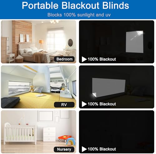100% Blackout Blind Magnetic Blackout Window Cover 118 x 57Inch (White / 57"W x 118"H)
