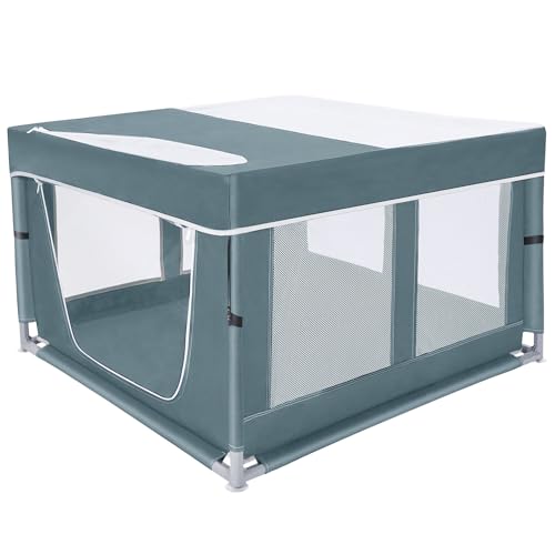 Dog Kitten Playpen with Cover (Green)