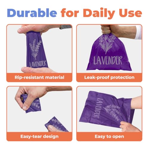 Poop Bags for Dogs (Purple (Lavender Scented) / 240 Bags)