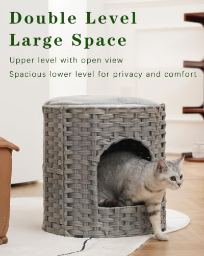 Cat House for Indoor Cat (Gray / Round-XL)
