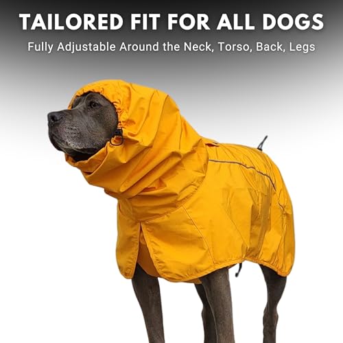 Dog Raincoat Waterproof Rain Jacket w (01 - Mustard Yellow / X-Large)