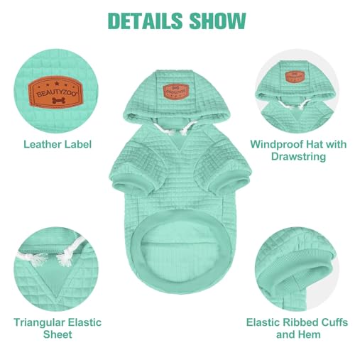 Dog Hoodies Sweater for Large Dogs (Mint Green / 2XL (Back: 27",Chest: 35.5", Neck: 25"))