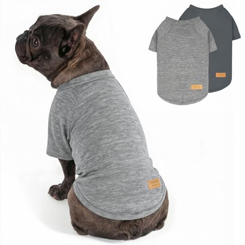 2Pack Dog Sweater with Sleeves Fleece Shirt for Small Dogs (Large (15-30lbs) / 05# 2Pack Grey)