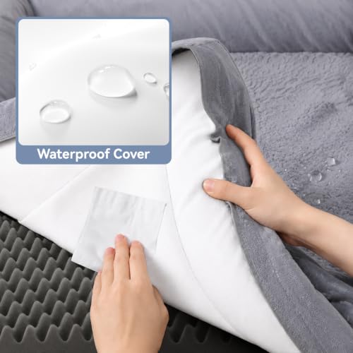 Orthopedic Dog Beds Large Sized Dog Washable Dog Couch (Grey / 36" x 27" x 6.5")