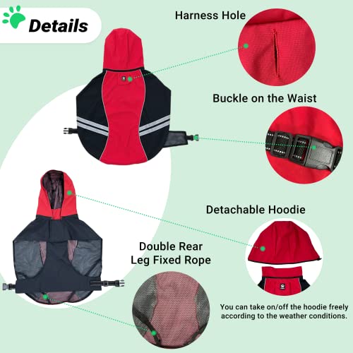 Dog Raincoat for Medium Large Extra Large Dogs (Medium / Red)