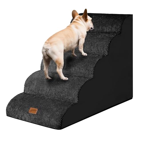Ramp Dog Stairs for High Beds 24.4" H (Black / 5-Step-Update (34.5"D x 17.7"W x 24.4"H))
