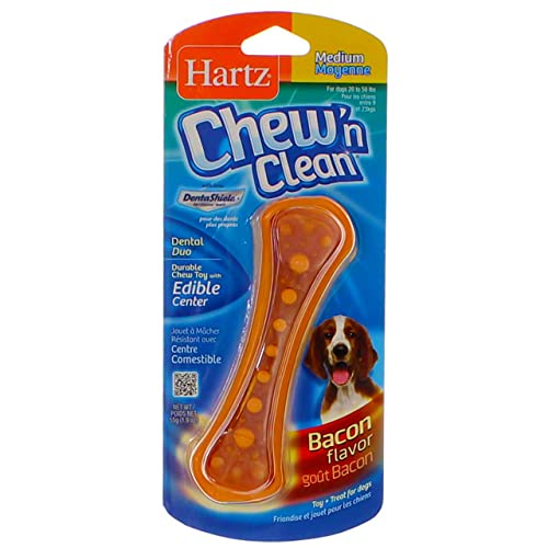 Chew N' Clean Dental Duo Dog Chew Toy Bacon Flavor