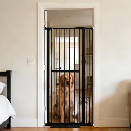 61.02" Extra Tall Pet Gate for Cat Dog 30.12" (61.02" H-black / 30.12"-38.38" W)