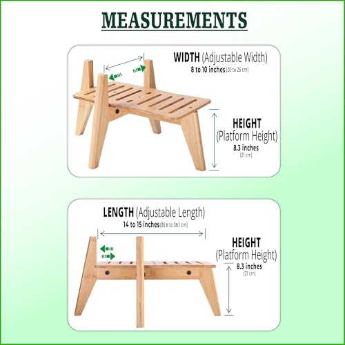 Dog Water and Food Dispenser Stand for Large Dogs (Large (Rectangular) / Bamboo-DL)